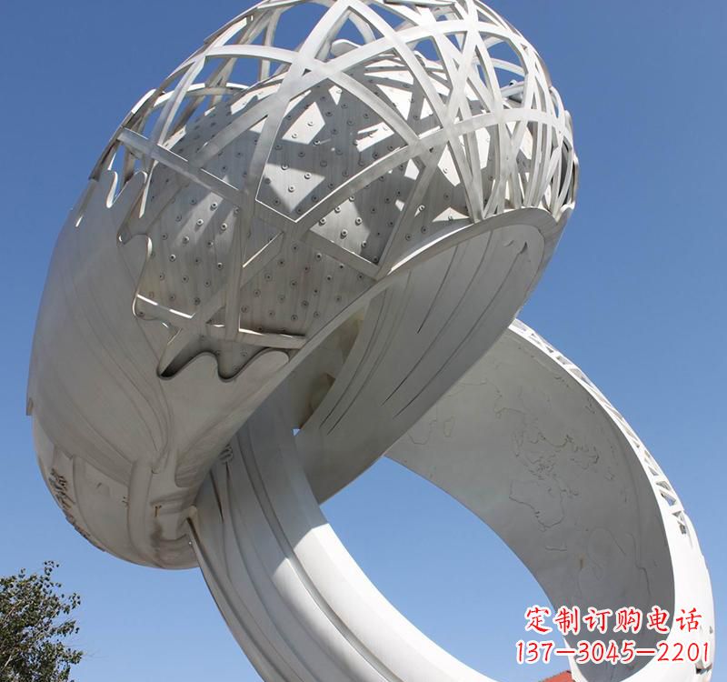 新乡不锈钢户外婚庆戒指雕塑婚礼永恒的记忆