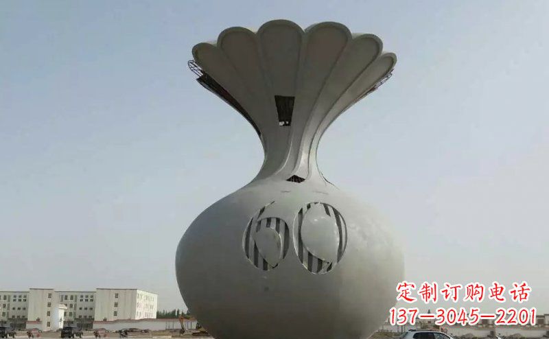 新乡不锈钢花篮雕塑 (2)