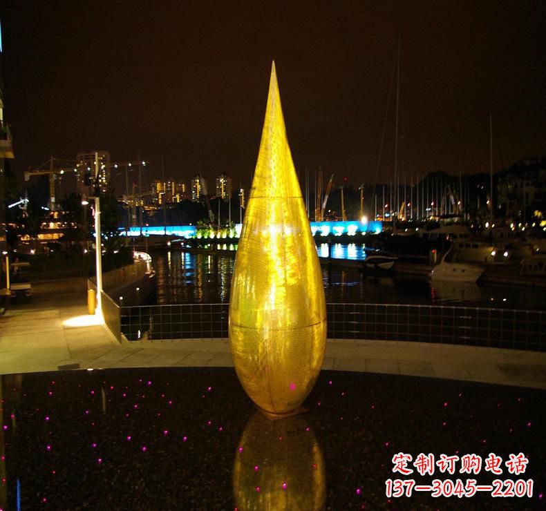 新乡不锈钢景观水滴雕塑