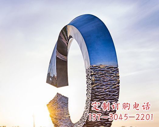 新乡不锈钢景观圆环标志雕塑