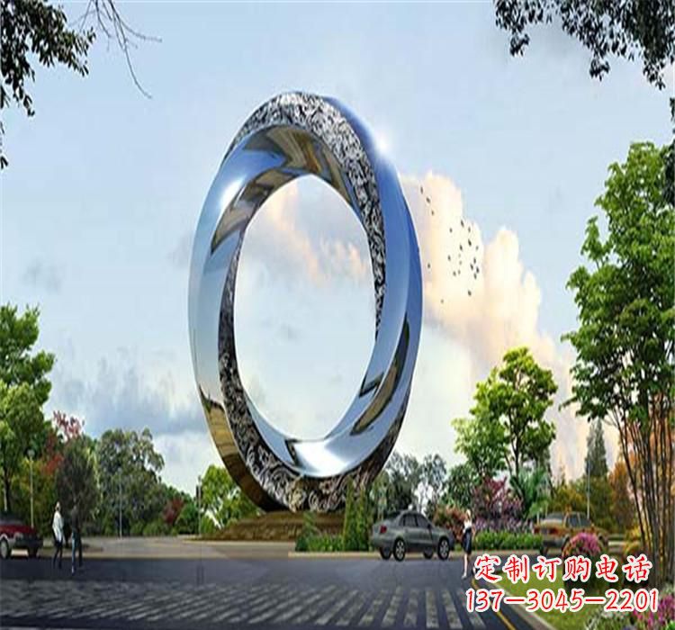 新乡不锈钢圆环雕塑美丽的空间装饰