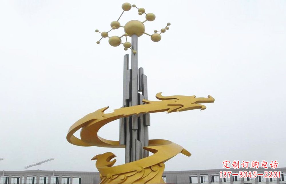 新乡龙雕塑——点缀不锈钢城市景观