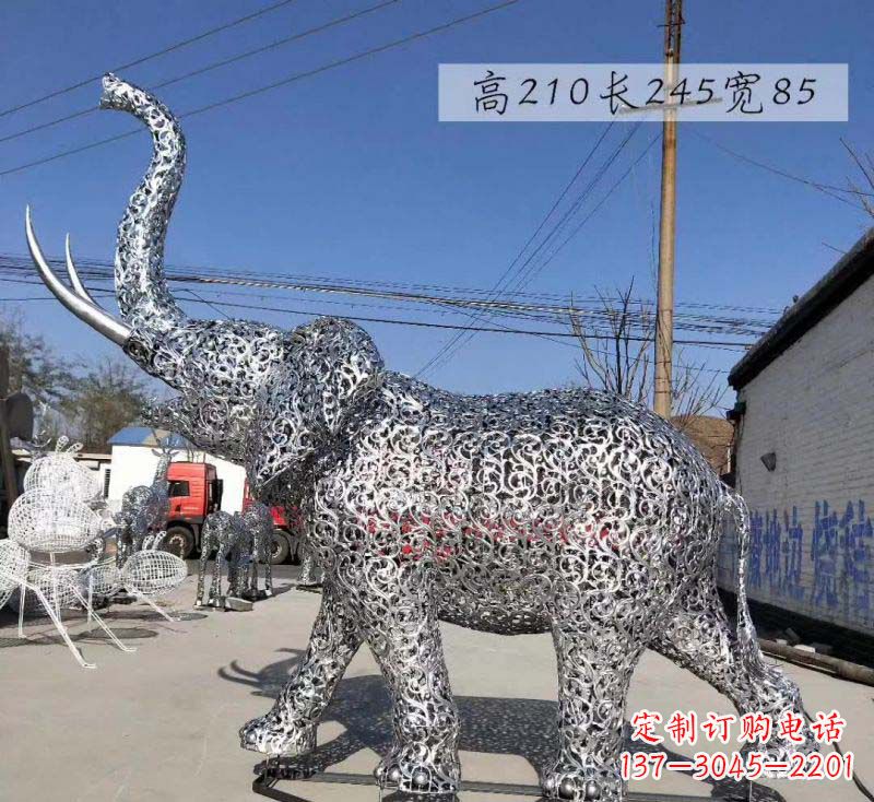 新乡不锈钢镂空大象雕塑精美绝伦的艺术品