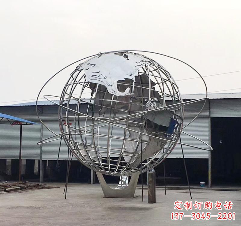 新乡不锈钢制作的镂空地球雕塑