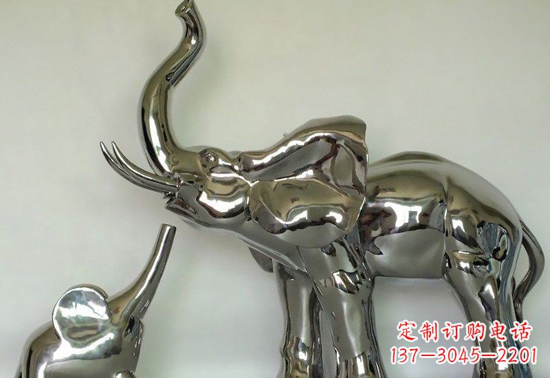 新乡不锈钢母子大象雕塑