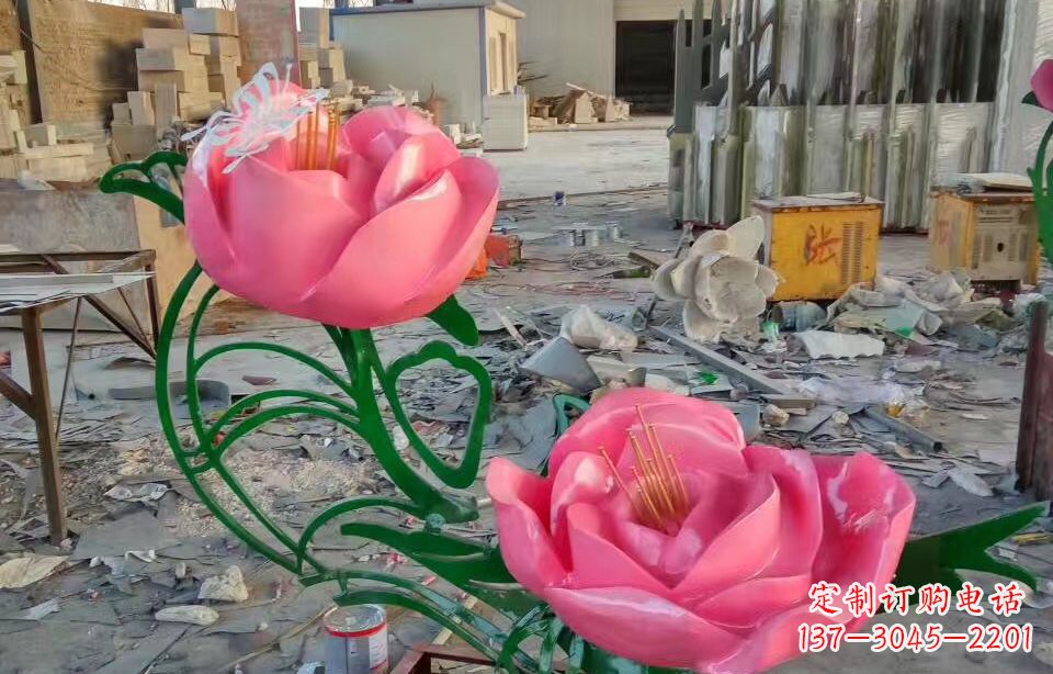新乡精美牡丹雕塑点缀景观