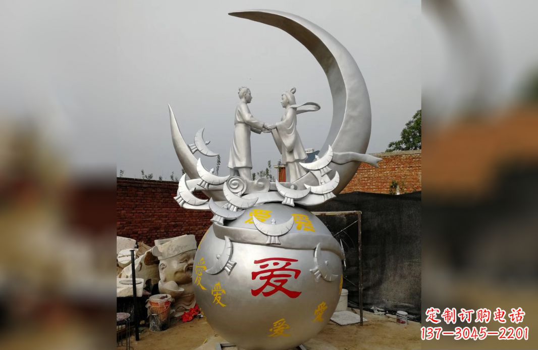 新乡不锈钢牛郎织女雕塑爱情永存