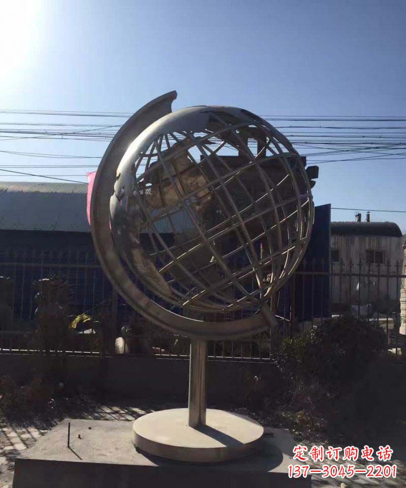 新乡不锈钢地球仪雕塑精美装饰室内空间