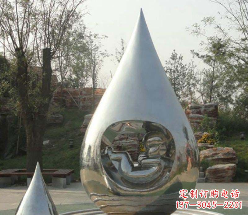 新乡不锈钢水滴雕塑1