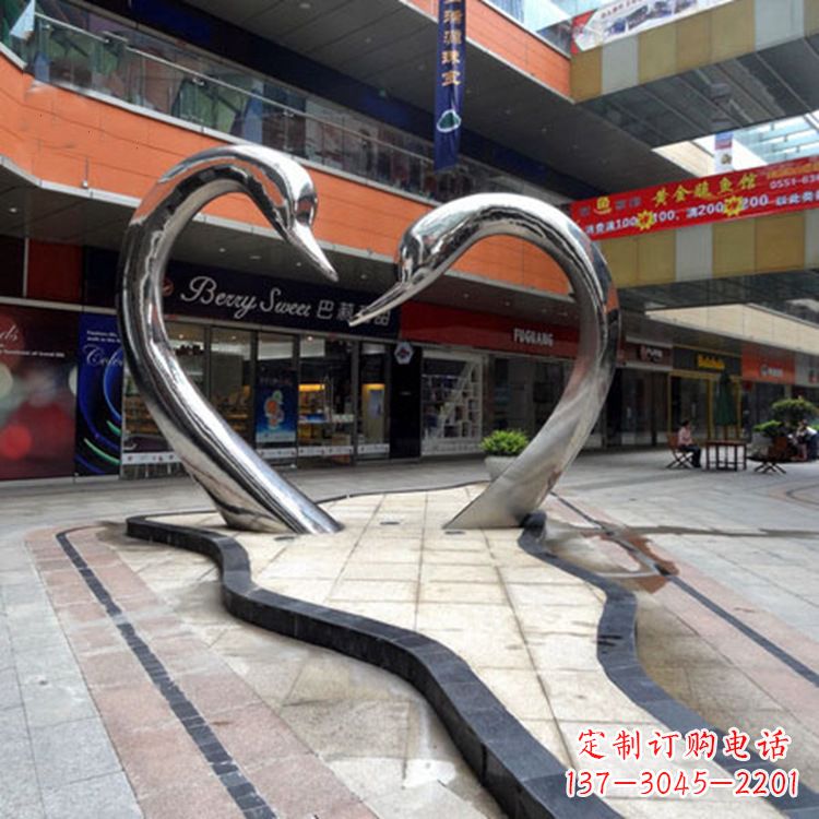 新乡不锈钢天鹅爱情雕塑把浪漫永恒的爱情永久凝固