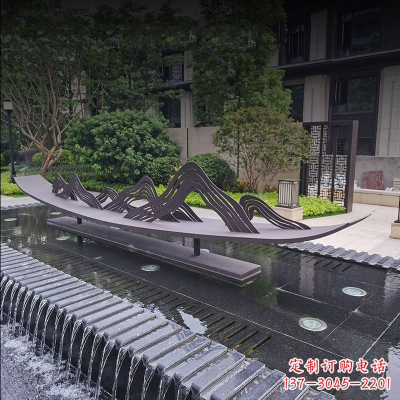 新乡精美的不锈钢小船假山