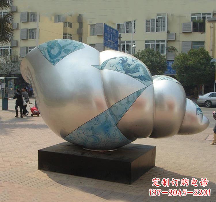 新乡不锈钢小区海螺雕塑