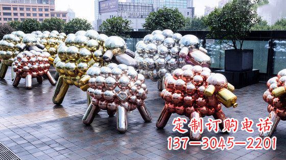 新乡不锈钢小羊肖恩抽象动物雕塑