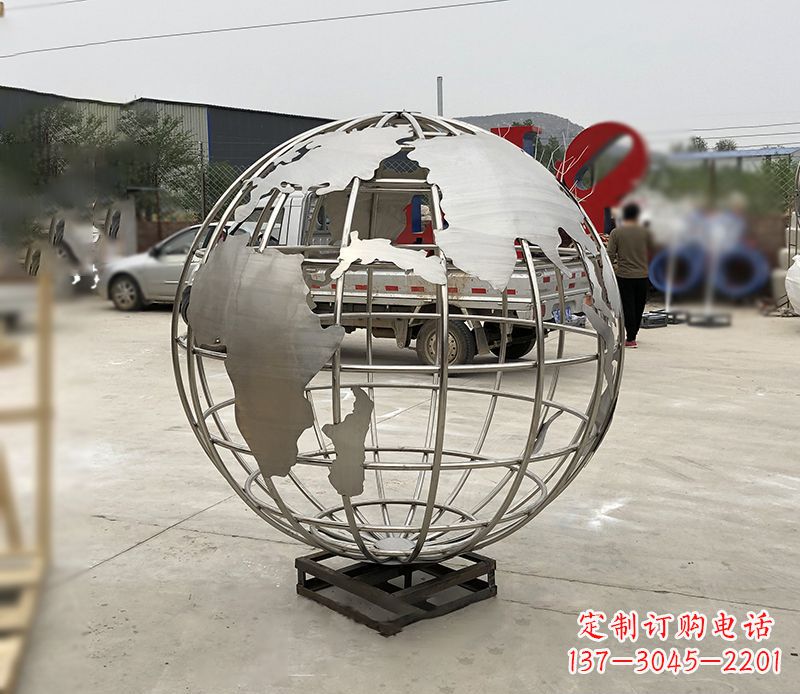 新乡不锈钢校园地球仪雕塑见证地球美景