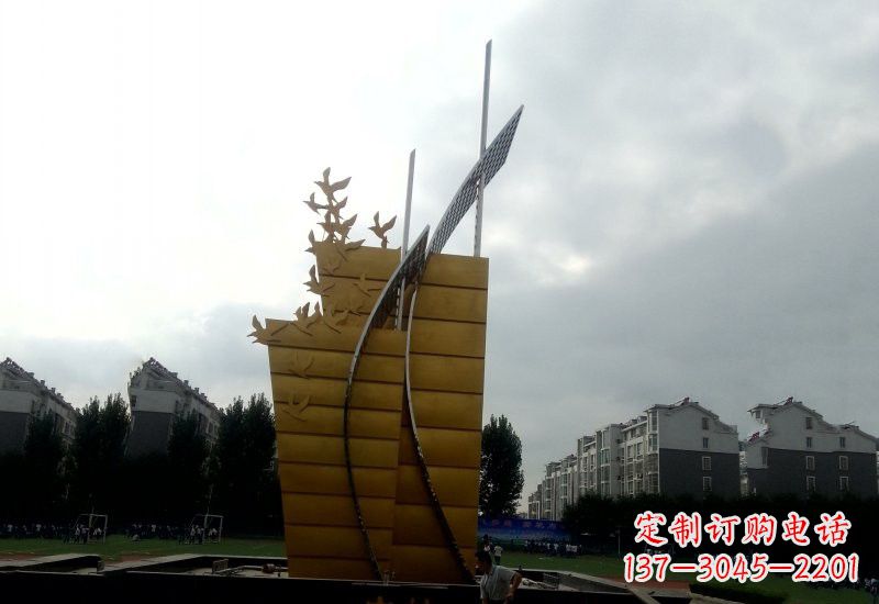 新乡不锈钢校园启航帆船雕塑