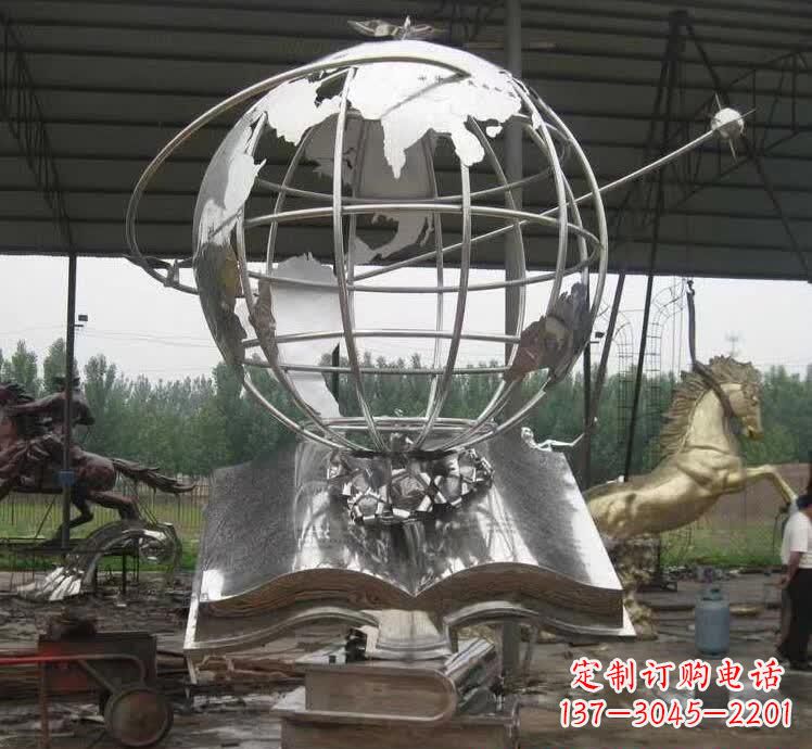 新乡不锈钢地球仪雕塑精美的自然之美