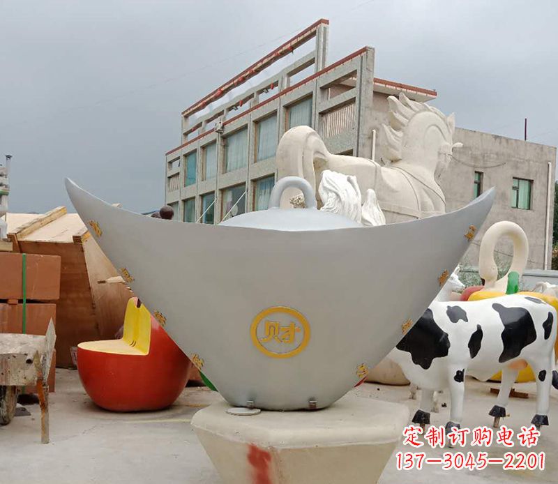 新乡不锈钢元宝雕塑精美而珍贵