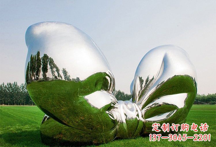 新乡艺术之美——不锈钢园林大型蝴蝶结雕塑