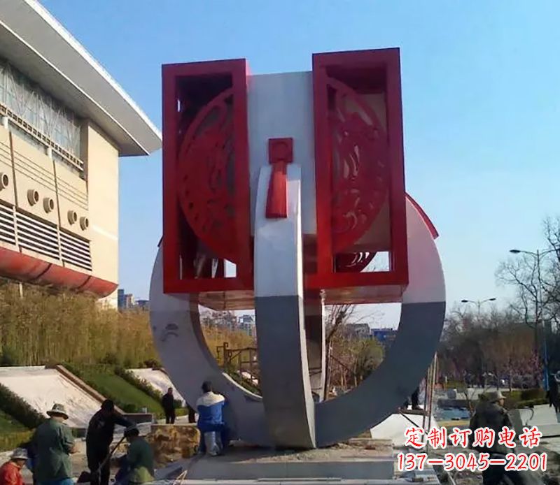 新乡不锈钢圆环雕塑象征着永恒的美