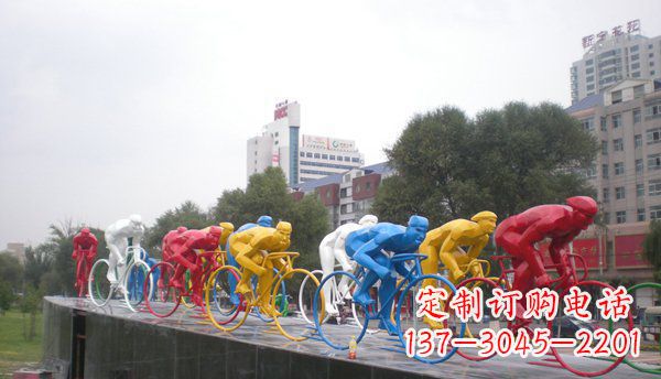 新乡不锈钢自行车赛车雕塑
