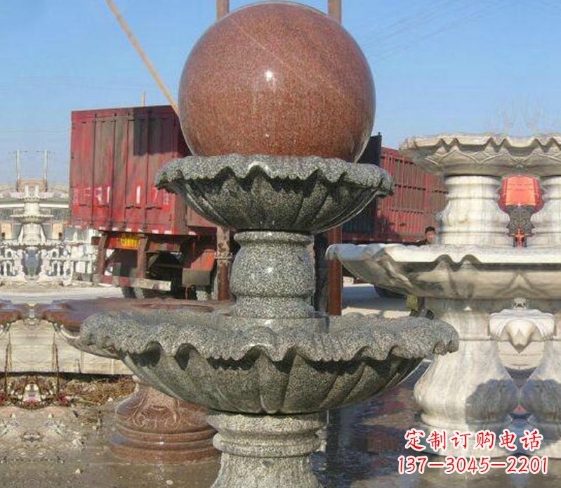 新乡财源滚滚石雕风水球喷泉雕塑 (5)
