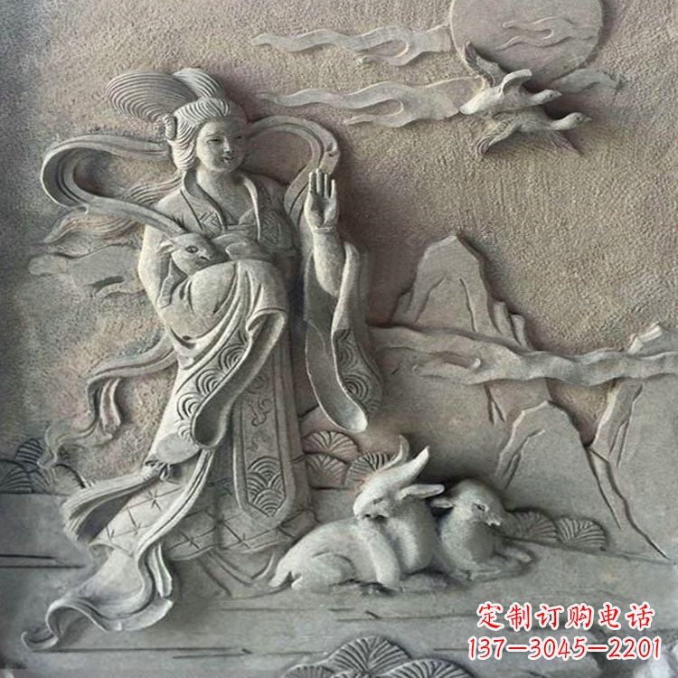 新乡嫦娥浮雕-上古神话人物道教月神太阴星君雕塑