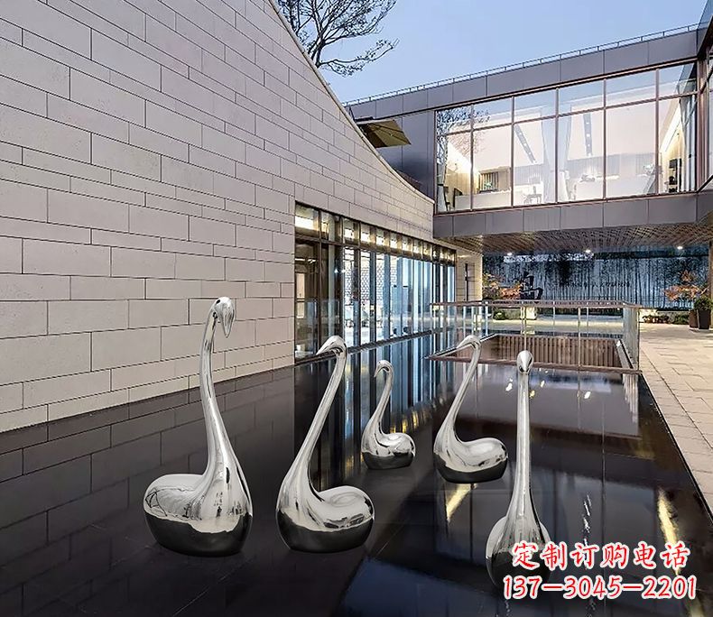 新乡抽象不锈钢天鹅雕塑