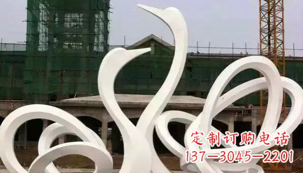 新乡抽象不锈钢天鹅雕塑 (2)