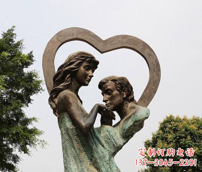 新乡抽象情侣心形铜雕
