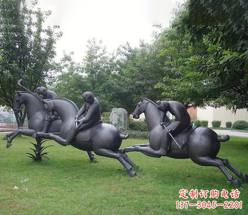 新乡抽象人物骑马铜雕