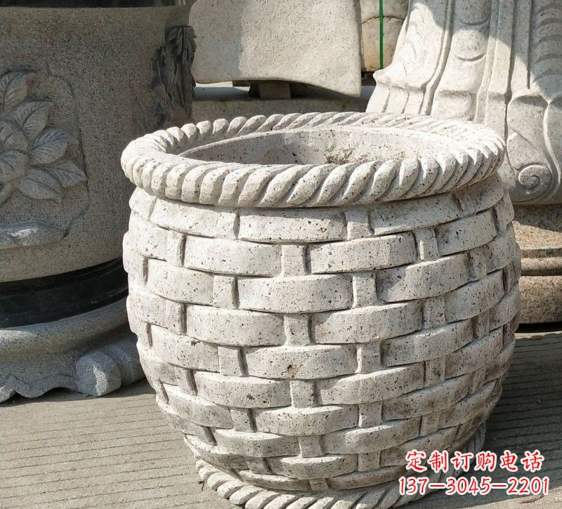 新乡大理石雕塑水缸