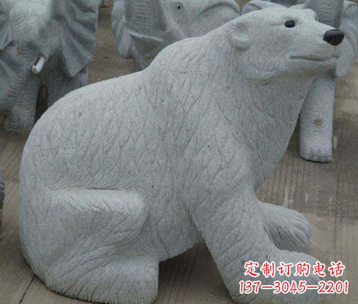 新乡精美大理石雕刻的北极熊