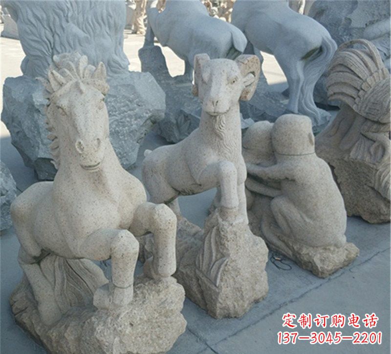 新乡大理石公园动物雕塑