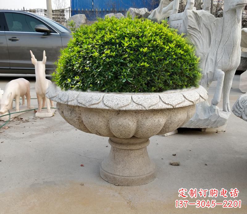 新乡优雅大理石花盆雕塑