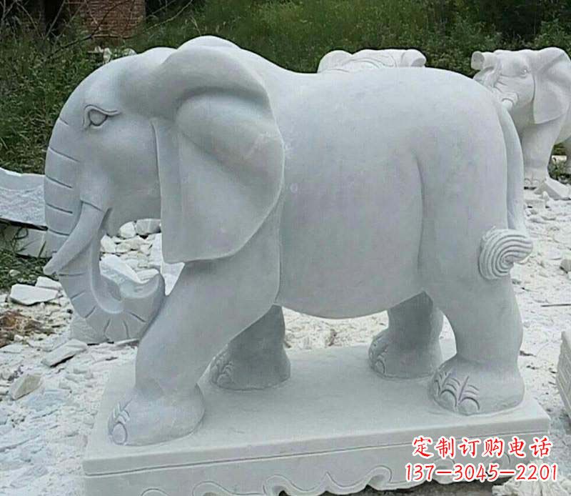 新乡精雕细琢的大理石大象雕塑