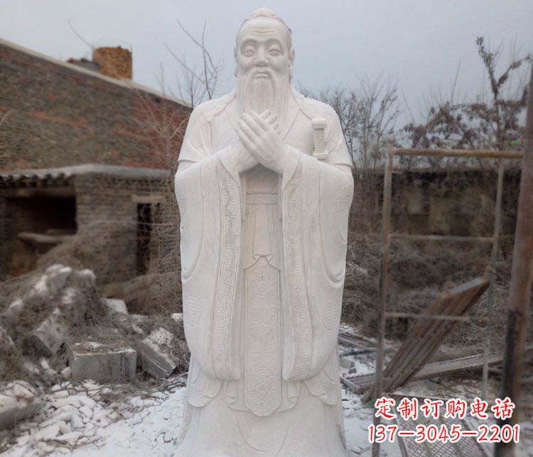 新乡大理石孔子行教像古代名人石雕