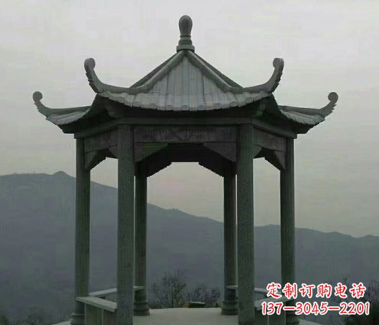 新乡大理石凉亭景区六角石雕
