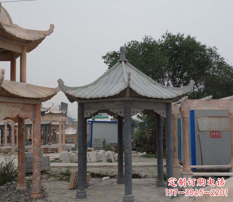 新乡大理石六角凉亭公园石雕 (2)