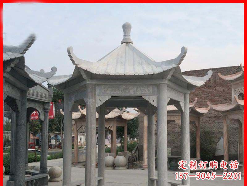 新乡大理石六角凉亭公园石雕