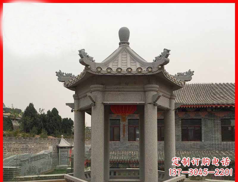 新乡大理石六角凉亭公园石雕 (4)