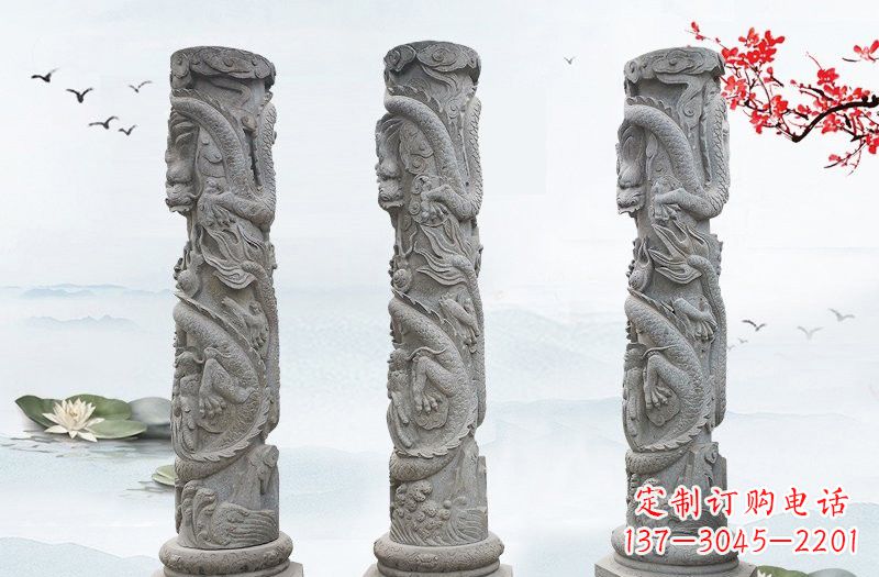 新乡精美大理石龙柱雕塑