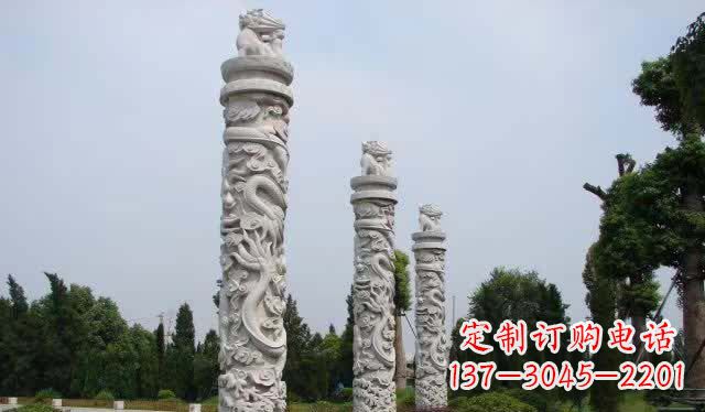 新乡精美大理石龙柱雕塑