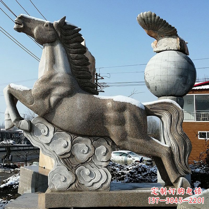 新乡大理石马踏祥云雕塑