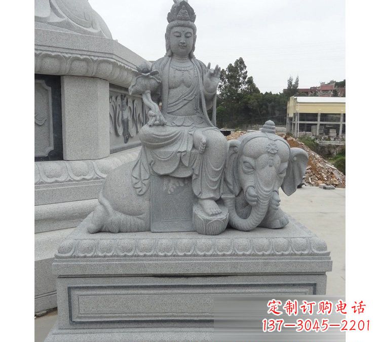 新乡精雕细琢的大理石普贤菩萨雕塑