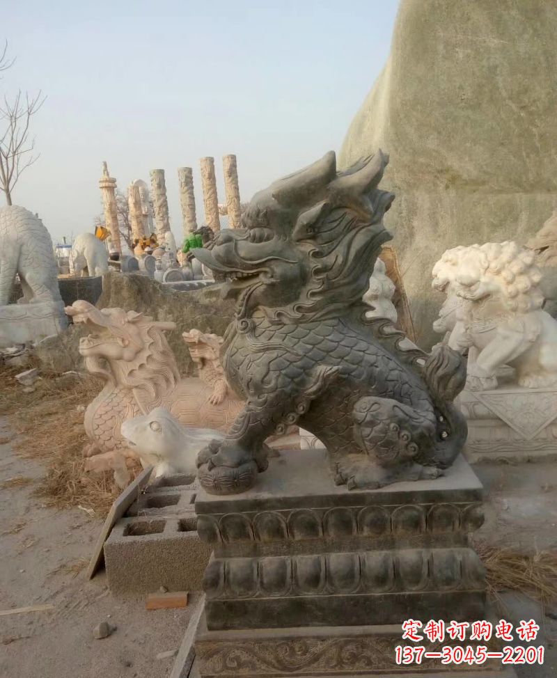 新乡新中式麒麟雕塑,精美细腻,艺术品级别