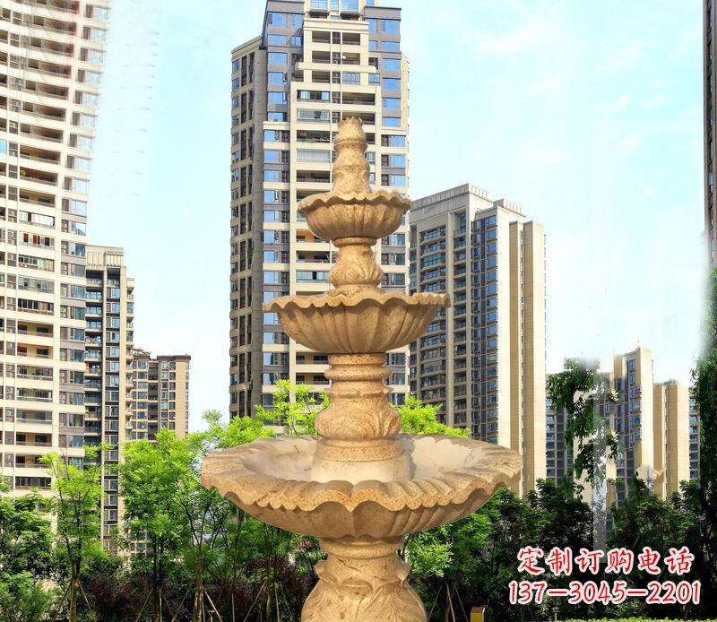 新乡大理石三层喷泉公园石雕 (2)