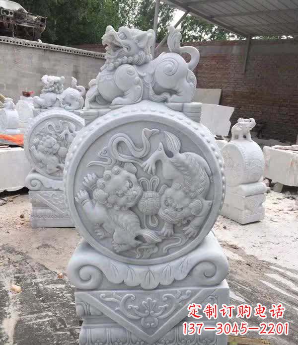新乡大理石狮子抱鼓石雕塑