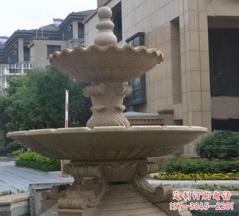 新乡简约双层大理石喷泉雕塑
