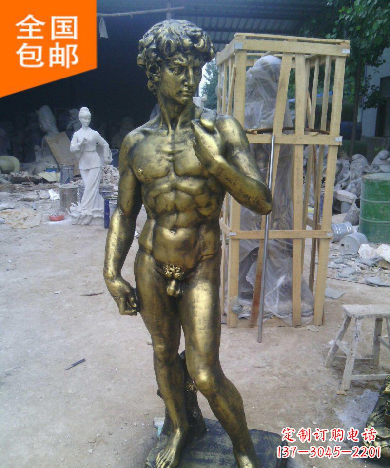 新乡大卫玻璃钢仿铜西方人物雕塑
