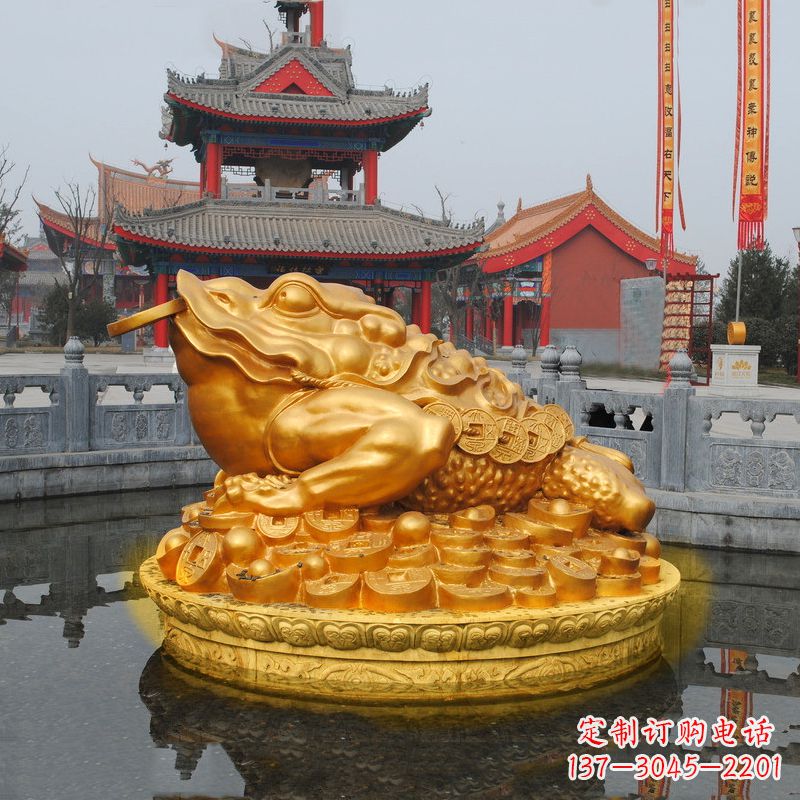 新乡大型鎏金金蟾景区水景神兽动物雕塑